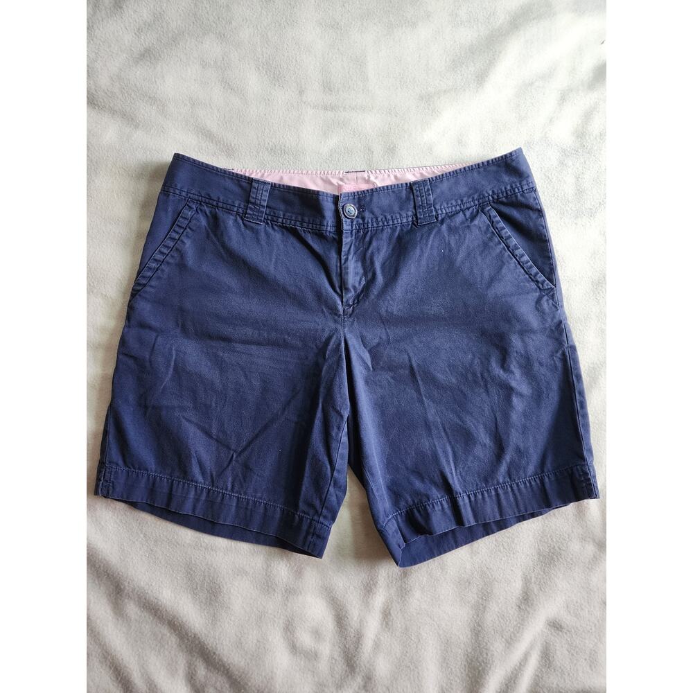 Lilly Pulitzer Navy Blue Bermuda Shorts Size 14 Chino Preppy Coastal Resort Wear